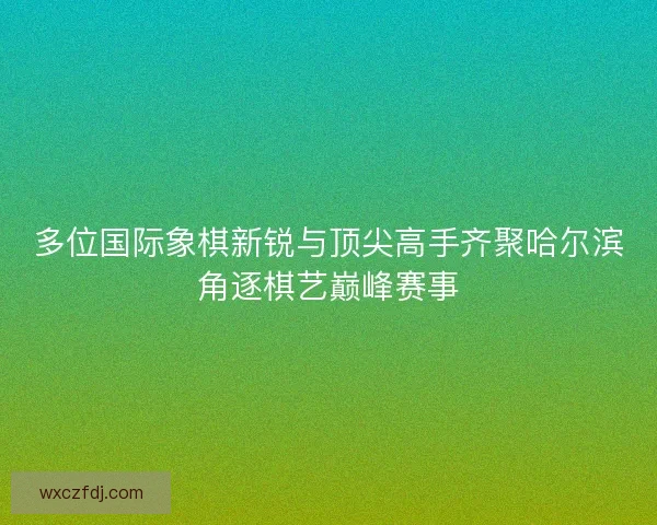 多位国际象棋新锐与顶尖高手齐聚哈尔滨角逐棋艺巅峰赛事
